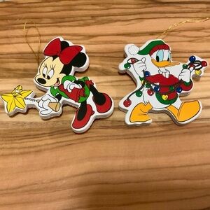 Vintage Walt Disney Ornament Donald Duck and Minnie Mouse
